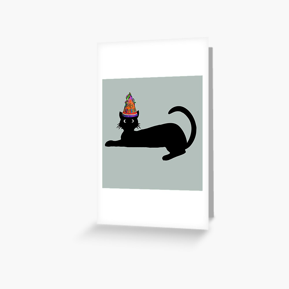 Impression Artistique Joyeux Anniversaire Mignon Chat Noir Par Timelessfancy Redbubble