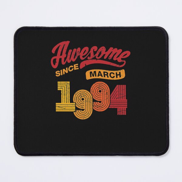 Item preview, Awesome Since March 1994 Shirt Vintage 24th Birthday Essential T-Shirt designed and sold by WarrenyButlin.