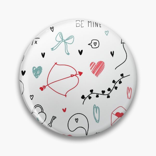 Item preview, Colorful seamless pattern with love hand drawn doodles for St.Valentine s day with hearts, bow, arrows, poison, lettering, calendar, garland, lanterns, letter, gift, balloon designed and sold by Viktoriia Chorna.