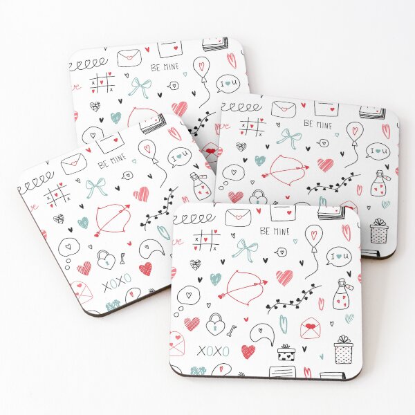Item preview, Colorful seamless pattern with love hand drawn doodles for St.Valentine s day with hearts, bow, arrows, poison, lettering, calendar, garland, lanterns, letter, gift, balloon designed and sold by Viktoriia Chorna.