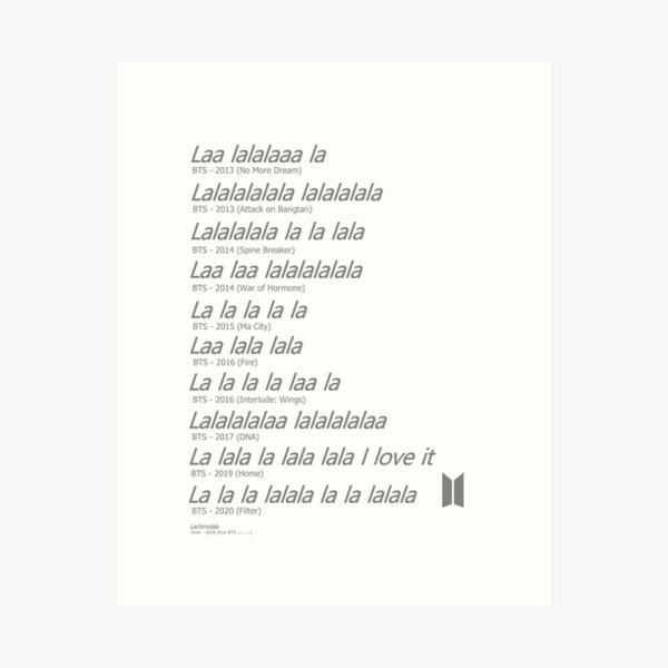 Impressions Artistiques Sur Le Theme Bts Song Redbubble