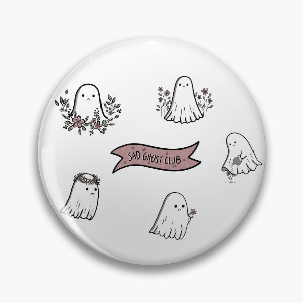 Item preview, floral sad ghost club mini stickers designed and sold by Sana--Art.