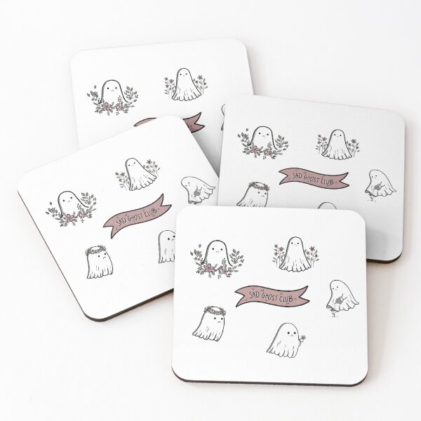 Item preview, floral sad ghost club mini stickers designed and sold by Sana--Art.