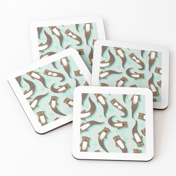 Item preview, Cute Otters Floating On Water Seamless designed and sold by SweetTea4U.