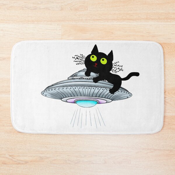 Item preview, Lucky Black Cat Riding the UFO designed and sold by Kestrelle.