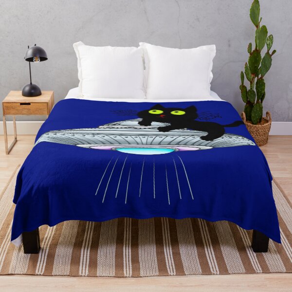 Item preview, Lucky Black Cat Riding the UFO designed and sold by Kestrelle.