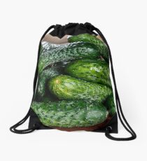 Freshly picked pickles from the garden Drawstring Bag