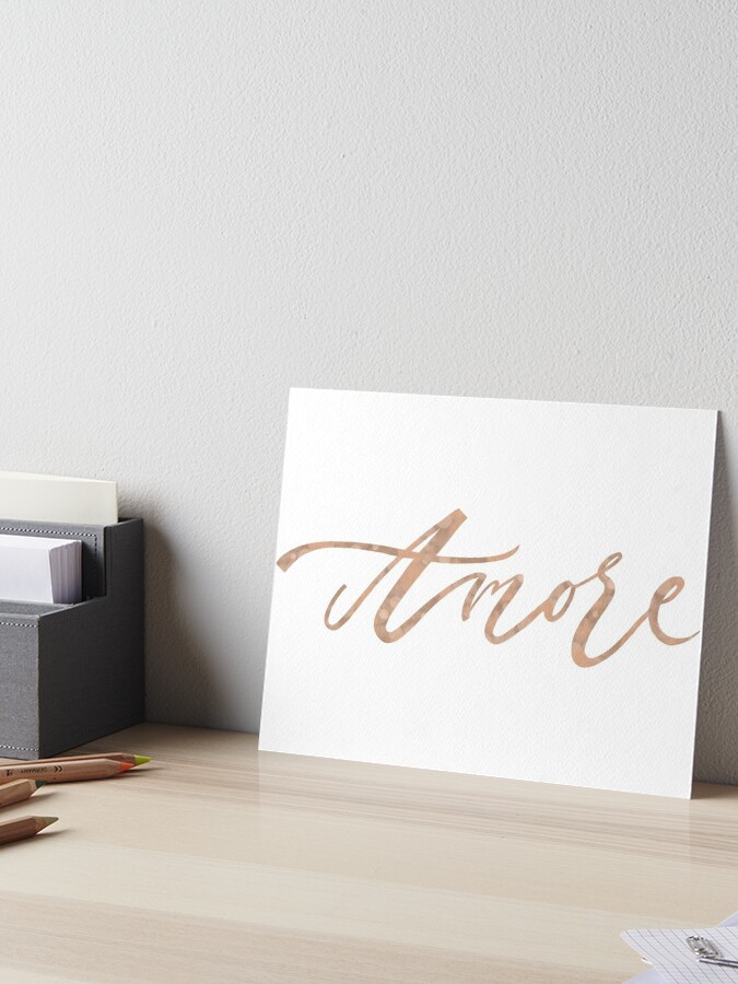 Amore - rose gold script - Rose Gold Quote - Posters and Art