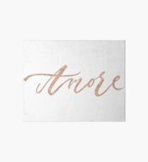 Amore - rose gold script Art Board