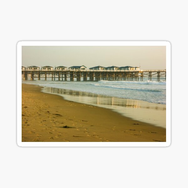 San Diego Crystal Pier in Warm Gold Sticker