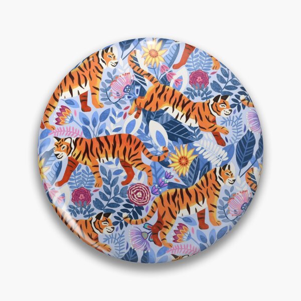 Item preview, Thriving Tiger Tangle & Periwinkle Purple Flora designed and sold by TigaTiga.