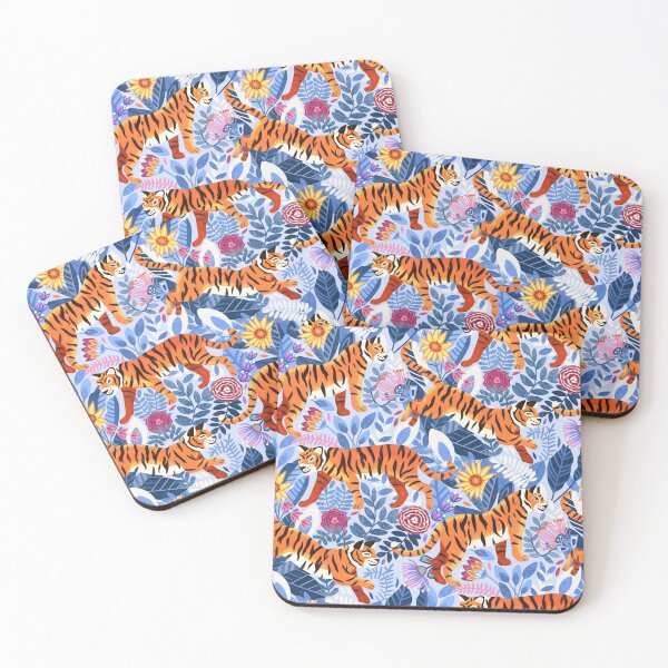 Item preview, Thriving Tiger Tangle & Periwinkle Purple Flora designed and sold by TigaTiga.