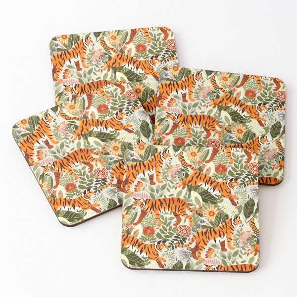 Item preview, Thriving Tiger Tangle & Warm Green Flora designed and sold by TigaTiga.
