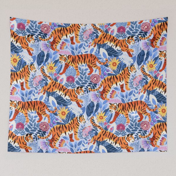 Item preview, Thriving Tiger Tangle & Periwinkle Purple Flora designed and sold by TigaTiga.