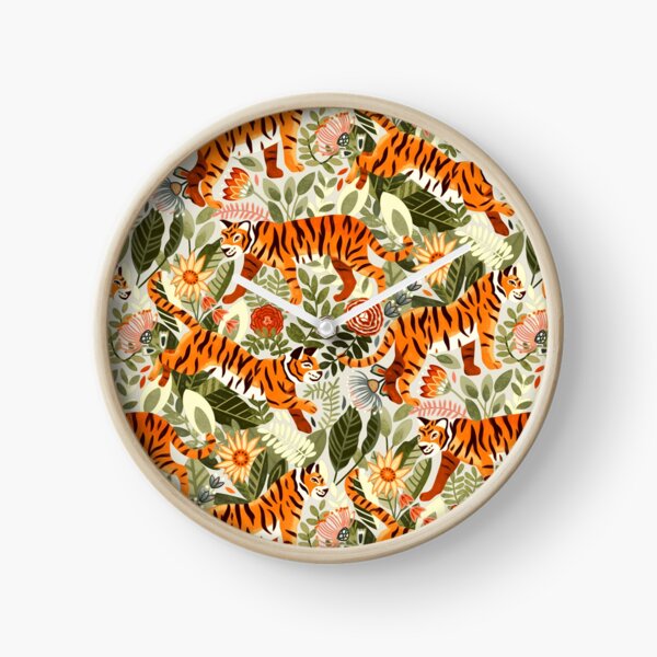 Vista previa del artículo con la obra «Próspera maraña de tigres y cálida flora verde», diseñado y vendido por TigaTiga.
