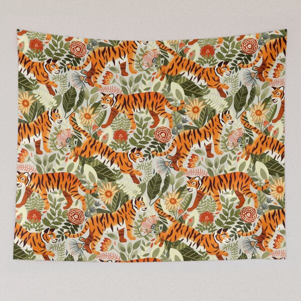 Item preview, Thriving Tiger Tangle & Warm Green Flora designed and sold by TigaTiga.