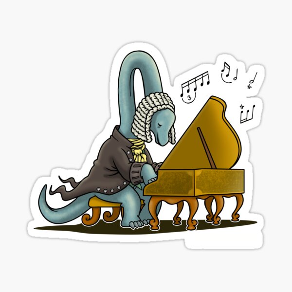 Artikel-Vorschau von Bachiosaurus Niedlicher Musiker Dinosaurier Bachiosaurus Cartoon, designt und verkauft von BoggsNicolasArt.