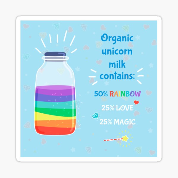 and natural unicorn milk" Sticker by Katakata Redbubble