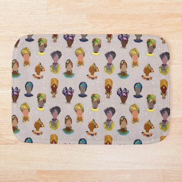 Item preview,   Dibujo, mujeres africanas con pañuelos en la cabeza, rostros de mujeres. Estampado brillante, artístico y étnico. designed and sold by UVI-CA.