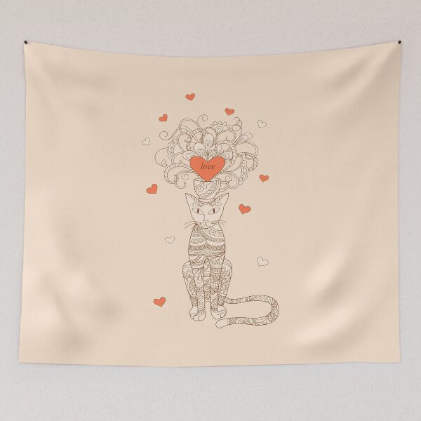 Item preview, zen elegance cat with love designed and sold by AlinNova.