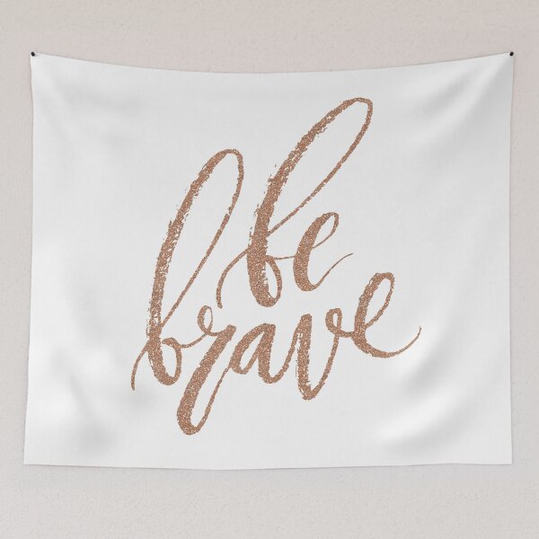 Item preview, Be brave - rose gold script designed and sold by peggieprints.