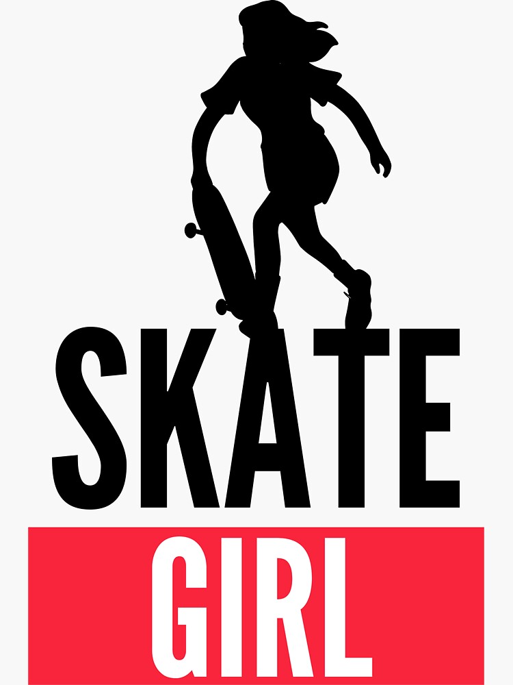 "Skater Girl Skateboard Stunt girl ride skateboard" Sticker by reliemin
