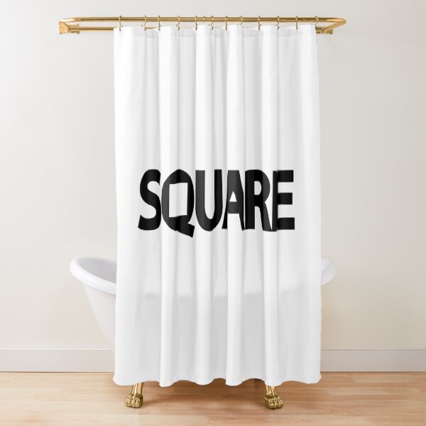 Square typography design Shower Curtain