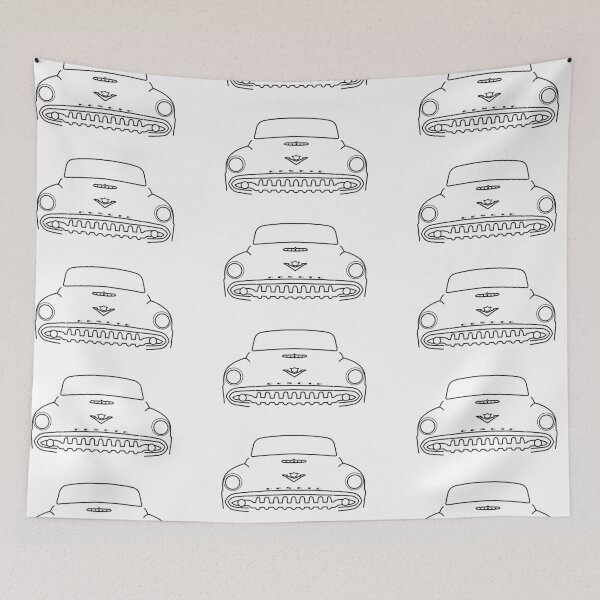 Item preview, DeSoto Firedome 1954 classic car black outline graphic  designed and sold by soitwouldseem.