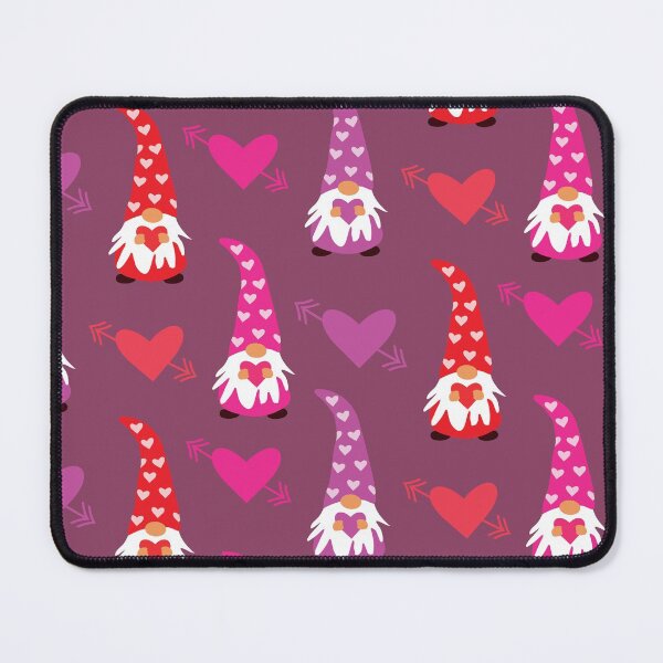 Item preview, Valentine gnomes pattern in red , pink and purple with hearts designed and sold by Yasminepatterns .