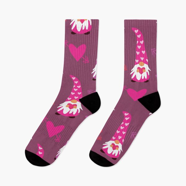 Item preview, Valentine gnomes pattern in red , pink and purple with hearts  designed and sold by Yasminepatterns .