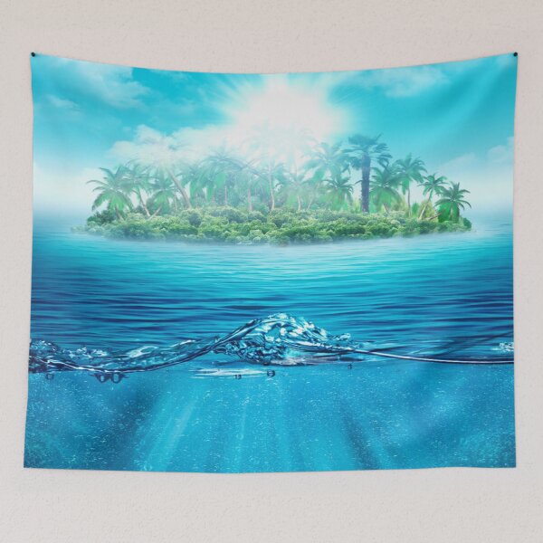 Item preview, Ocean Waves and Palm Island on Daylight designed and sold by BerryCats.