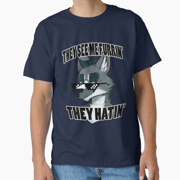Item preview, They See Me Furrin' They Hatin' - Wolf designed and sold by The Sleepy Hyena Designs.