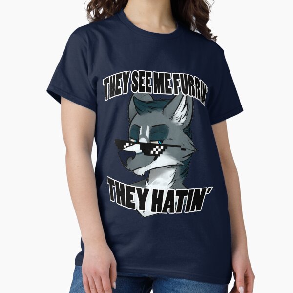 Item preview, They See Me Furrin' They Hatin' - Wolf designed and sold by The Sleepy Hyena Designs.