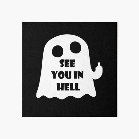 Cheap See You In Hell Enamel Pin Middle Finger Ghost Halloween