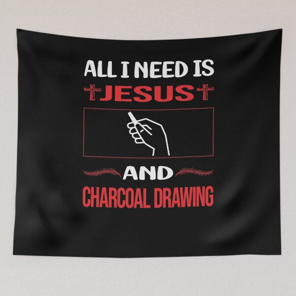 Item preview, Funny Jesus Charcoal Drawing designed and sold by DougPoulos.