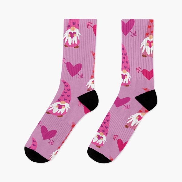 Item preview, Valentine gnomes in pink, gray and brown with hearts and arrows  designed and sold by Yasminepatterns .