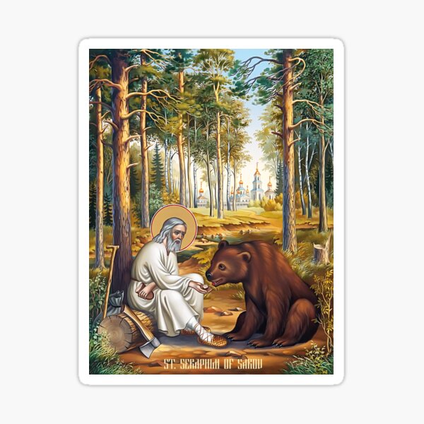 Item preview, Saint Seraphim of Sarov Christian Saint - Christian Faith - Gifts for Christians designed and sold by Olena H.