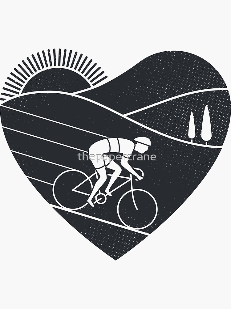 Love Cycling Sticker for Sale by thepapercrane Redbubble