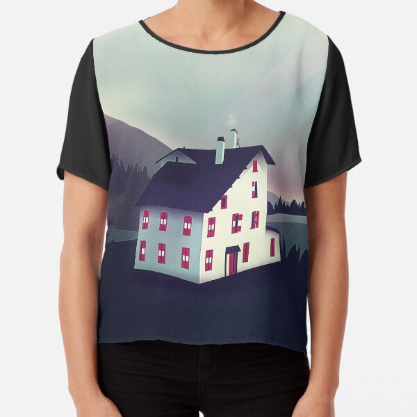 Castle in the Mountains Chiffon Top