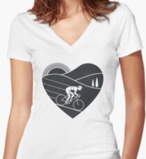 Love Cycling Women's Fitted V-Neck T-Shirt