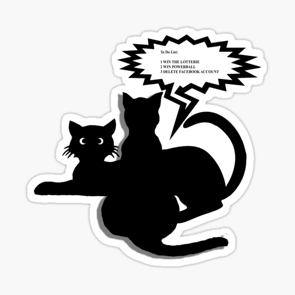 Black Cats New Years Eve Resolutions Sticker for Sale by Dodi Ballada