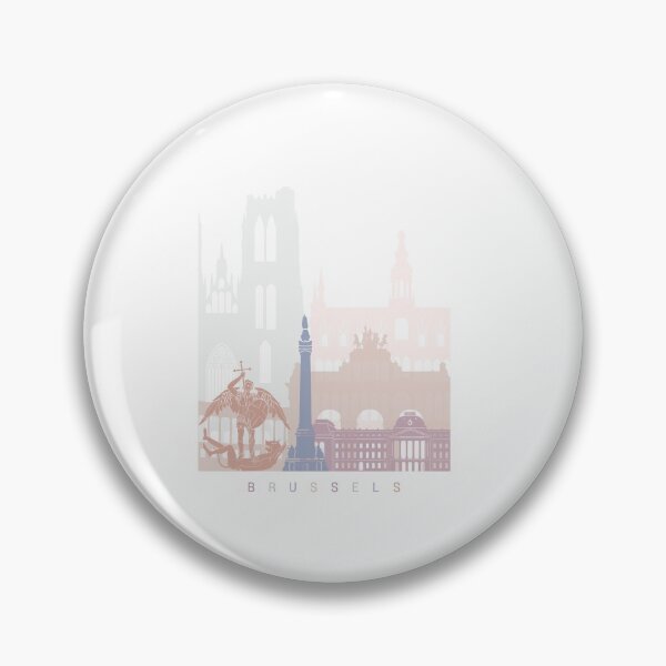 Artikelvorschau, Brüsseler Skyline-Poster Pastell entworfen und verkauft von paulrommer.