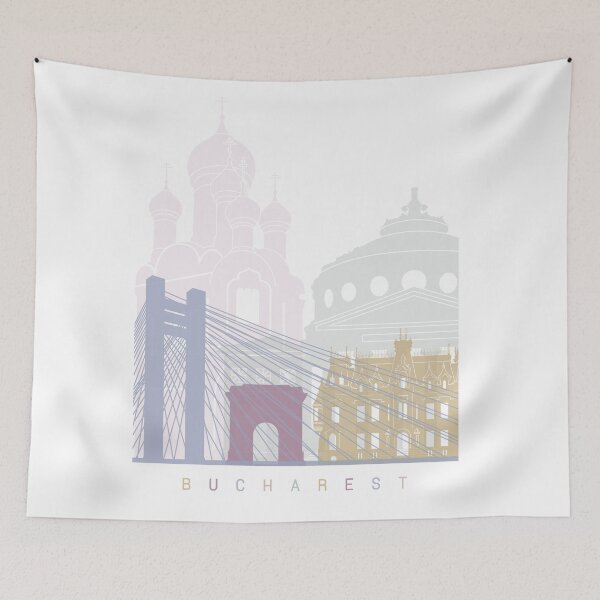 Item preview, Bucharest skyline poster Pastel designed and sold by paulrommer.