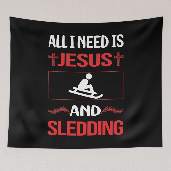 Item preview, Funny Jesus Sledding Sledging Sleighing designed and sold by FifineCroteau.