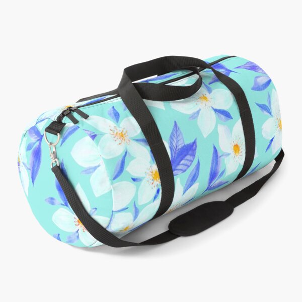 Item preview, White flowers on blue background designed and sold by lavitrinediris.