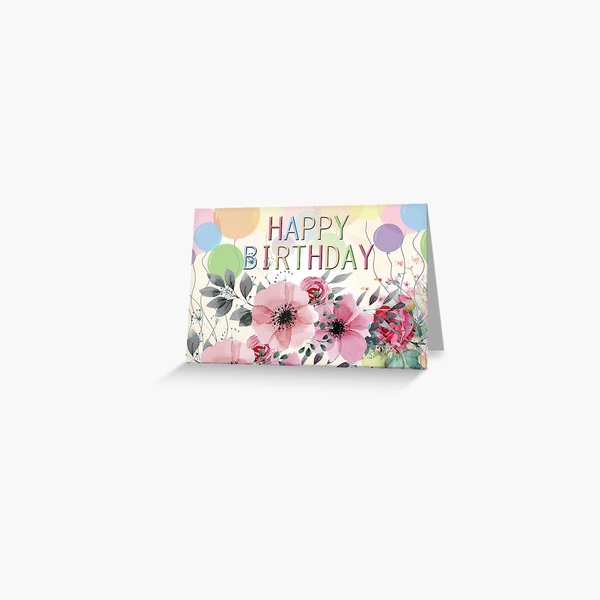 Happy Birthday Card with Flowers