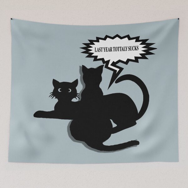 Item preview, Black Cats Conversation, LAST YEAR TOTTALY SUCKS designed and sold by timelessfancy.