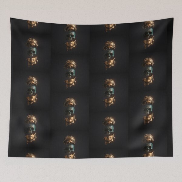 Item preview, ALBUM COVER - Apashe on Behance | Vaporwave art, Skull art, gold skull designed and sold by Mad-Boy.