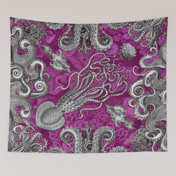Item preview, Octopus Squid Kraken Art Tentacles Seashell Deep Sea Ocean Creatures Lover (Pink) designed and sold by Mechanical Whispers.