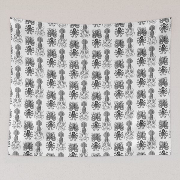 Item preview, Octopus Squid Kraken Art Tentacles Seashell Deep Sea Ocean Creatures Lover (Black & White, Multi Pack Sheet) designed and sold by Mechanical Whispers.